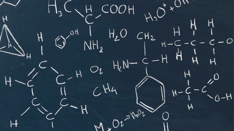 Chemistry notes on blackboard