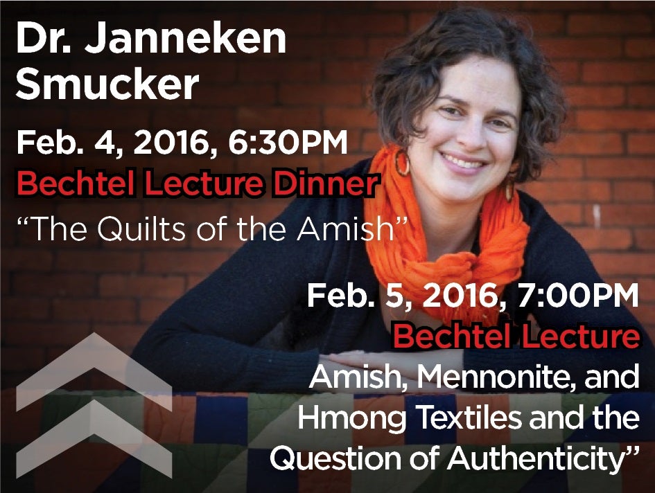 The Bechtel Lectures poster, Dr. Janneken Smucker