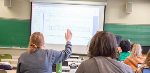 students in a music class