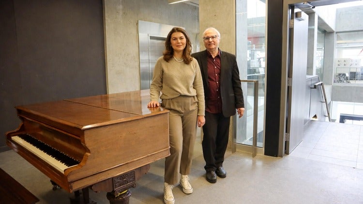 "University of Waterloo PhD student Olga Ibragimova (left) and Dr. Chrystopher Nehaniv, a professor of systems design engineering"