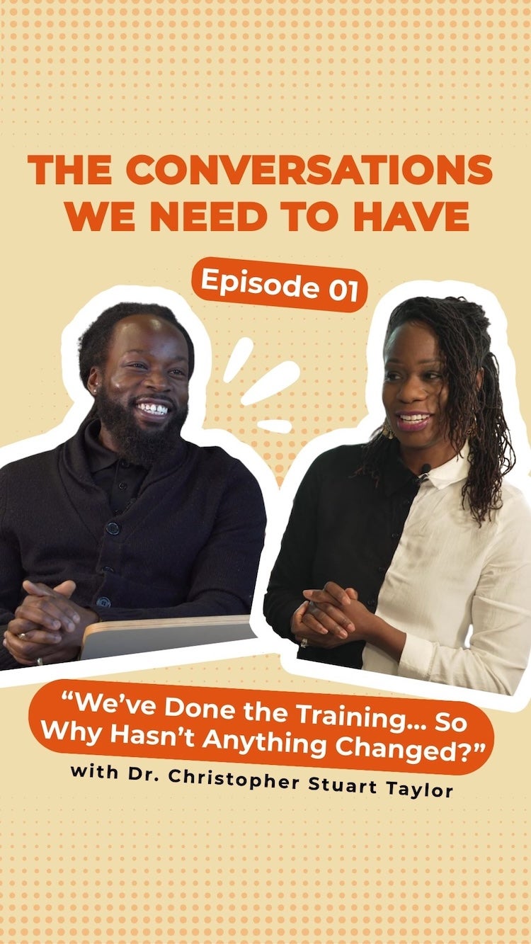 Dr. Christopher Taylor and Monique Chambers in conversation.